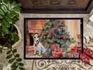 Jack Russell Terrier Cozy Christmas Doormat Front Door Mat Indoor Outdoor Rugs for Entryway, Non Slip Washable Low Pile, 24H X 36W