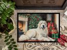 Great Pyrenees Cozy Christmas Doormat Front Door Mat Indoor Outdoor Rugs for Entryway, Non Slip Washable Low Pile, 24H X 36W