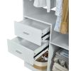 Livelylodge Modular Wardrobe Closet - Freestanding White Closet with Spacious Storage Shelves and Hanging Rods 70.86"W x 16.04"D x 70.86"H