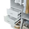 Livelylodge Modular Wardrobe Closet - Freestanding White Closet with Spacious Storage Shelves and Hanging Rods 70.86"W x 16.04"D x 70.86"H