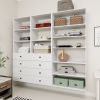 Livelylodge Modular Wardrobe Closet - Freestanding White Closet with Spacious Storage Shelves and Hanging Rods 70.86"W x 16.04"D x 70.86"H