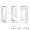 Livelylodge Modular Wardrobe Closet - Freestanding White Closet with Spacious Storage Shelves and Hanging Rods 70.86"W x 16.04"D x 70.86"H