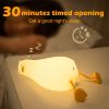 USB Rechargeable Duck Lamp Led Duck Nightlight Lying Flat Duck Silicone Night Light Patting Switch Children Bedroom Decor Gift