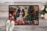 Cavalier Spaniel Cozy Christmas Doormat Front Door Mat Indoor Outdoor Rugs for Entryway, Non Slip Washable Low Pile, 24H X 36W