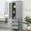 Tall Storage Cabinet with Three Drawers for Bathroom/Office