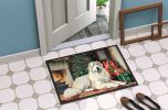 Great Pyrenees Cozy Christmas Doormat Front Door Mat Indoor Outdoor Rugs for Entryway, Non Slip Washable Low Pile, 24H X 36W