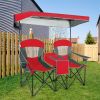 Portable Folding Camping Canopy Chairs with Cup Holder