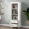 Tall Storage Cabinet with Two Drawers for Bathroom/Office