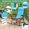 Outdoor Patio Camping Lightweight Folding Rocking Chair with Footrest