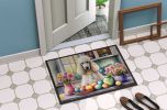 Decorating Easter White Poodle Doormat Front Door Mat Indoor Outdoor Rugs for Entryway, Non Slip Washable Low Pile, 24H X 36W