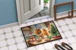 Chow Chow Christmas Cookies Doormat Front Door Mat Indoor Outdoor Rugs for Entryway, Non Slip Washable Low Pile, 24H X 36W