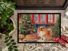 Pomeranian Christmas Cookies Doormat Front Door Mat Indoor Outdoor Rugs for Entryway, Non Slip Washable Low Pile, 24H X 36W