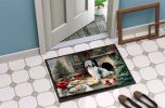 Old English Sheepdog Christmas Cookies Doormat Front Door Mat Indoor Outdoor Rugs for Entryway, Non Slip Washable Low Pile, 24H X 36W