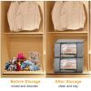 2Pcs Clothes Storage Bag 90L Large Capacity Foldable Closet Organizer w/ Thick Fabric Clear Window Dual-Zipper