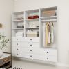 Livelylodge Modular Wardrobe Closet - Freestanding White Closet with Spacious Storage Shelves and Hanging Rods 70.86"W x 16.04"D x 70.86"H