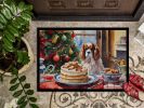 Cavalier Spaniel Christmas Cookies Doormat Front Door Mat Indoor Outdoor Rugs for Entryway, Non Slip Washable Low Pile, 24H X 36W